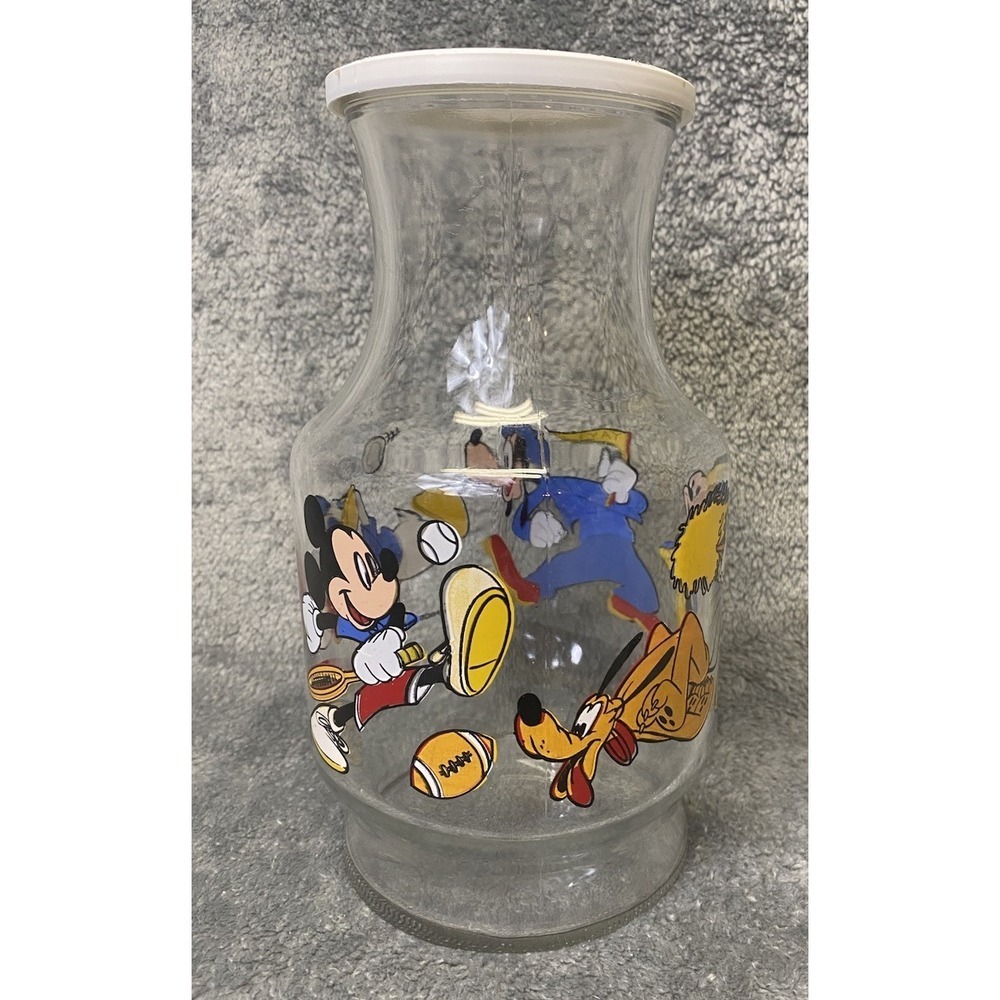 The Walt Disney Productions Mickey & Friends Sports Glass Canister With Lid